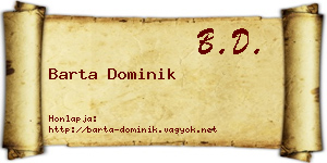Barta Dominik névjegykártya